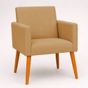 Ver mais imagens de Poltrona Decorativa para Sala Recepção Consultório Suede Cores Pés Palito