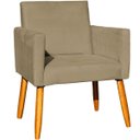 Ver imagem 1 de Poltrona Decorativa para Sala Recepção Consultório Suede Cores Pés Palito