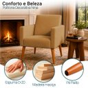 Ver imagem 3 de Poltrona Decorativa para Sala Recepção Consultório Suede Cores Pés Palito