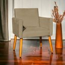 Ver imagem 2 de Poltrona Decorativa para Sala Recepção Consultório Suede Cores Pés Palito