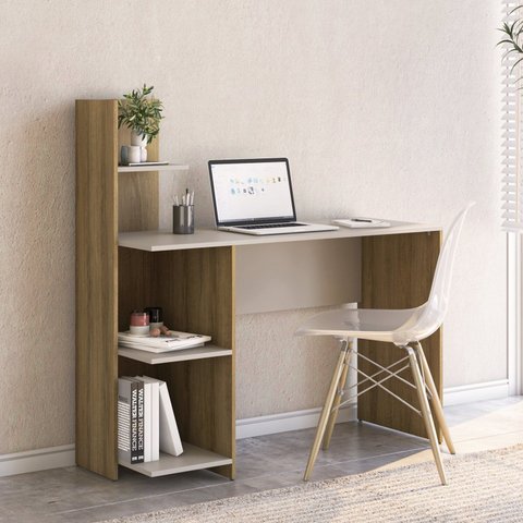Mesa Escrivaninha de Escritório Ímola 120cm Mel e Arenas Marrom