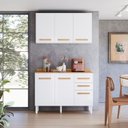 Ver imagem 1 de Armario para Cozinha Modulada 2 Peças com Balcão com Tampo e Armário Aéreo Amore Branco
