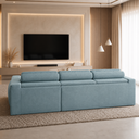 Ver imagem 3 de Sofá Living Retrátil e Reclinável 3 Lugares Azul Encantus 292cm