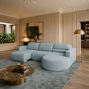 Ver imagem 2 de Sofá Living Retrátil e Reclinável 3 Lugares Azul Encantus 292cm