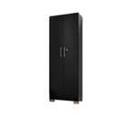 Ver imagem 2 de Armário Multiuso com Chave 2 Portas Luna Black 180x63cm