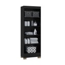 Ver imagem 4 de Armário Multiuso com Chave 2 Portas Luna Black 180x63cm
