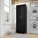 Ver imagem 1 de Armário Multiuso com Chave 2 Portas Luna Black 180x63cm