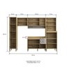 Cozinha Modulada 5 Peças 14 Portas 2 Gavetas Balcão com Tampo Ibiza - 4