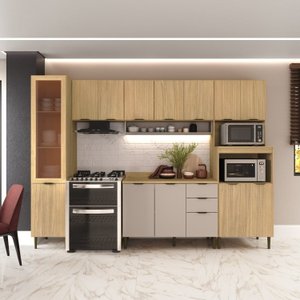 Cozinha Modulada 5 Peças 14 Portas 2 Gavetas Balcão com Tampo Ibiza