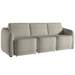 Sofá Cama para Sala de Estar 3 Lugares 246cm Montserrat K01 Bouclê Bege - Lyam Decor - 1