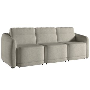 Sofá Cama para Sala de Estar 3 Lugares 246cm Montserrat K01 Bouclê Bege - Lyam Decor