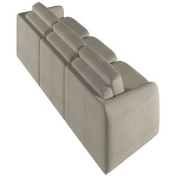 Sofá Cama para Sala de Estar 3 Lugares 246cm Montserrat K01 Bouclê Bege - Lyam Decor - 7