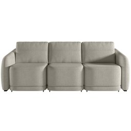 Sofá Cama para Sala de Estar 3 Lugares 246cm Montserrat K01 Bouclê Bege - Lyam Decor - 3