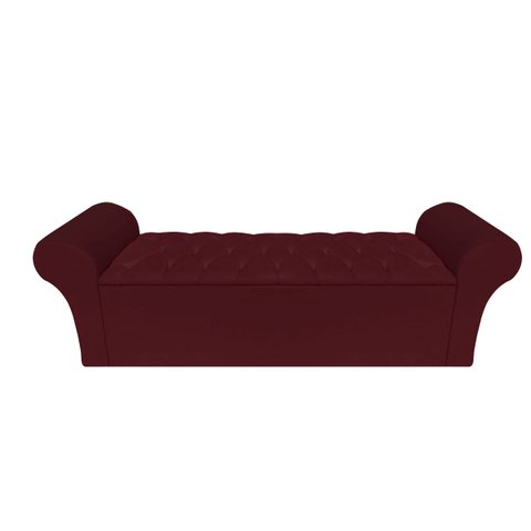 Recamier Baú Calçadeira Quarto Queen 158cm Barcelona:suede Marsala