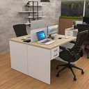 Ver imagem 1 de Estação Trabalho Plataforma 120x60 Cm 2 Lugares com 2 Gavetas