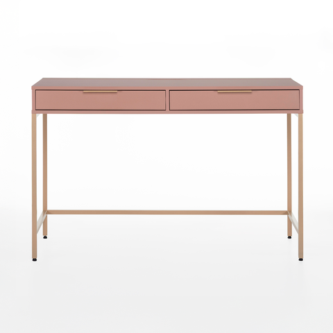 Escrivaninha Penteadeira Square 2 Gavetas 120 Cm X 48 Cm Rosa Blush
