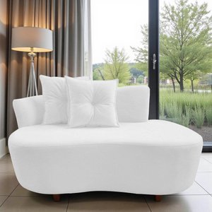 Namoradeira Sofá Feijão Suria Orgânica Couro Branco