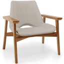 Ver imagem 1 de Poltrona Decorativa para Sala de Estar Living Base Madeira Becker L02 Linho Bege - Lyam Decor