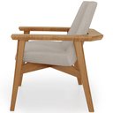 Ver imagem 6 de Poltrona Decorativa para Sala de Estar Living Base Madeira Becker L02 Linho Bege - Lyam Decor