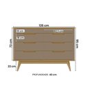 Ver imagem 3 de Cômoda Quarto Vicenza 8 Gavetas com Pés Fendi/Hanover