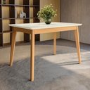 Ver imagem 2 de Mesa de Jantar em Madeira Maciça Kappesberg Canela/off White 120cm