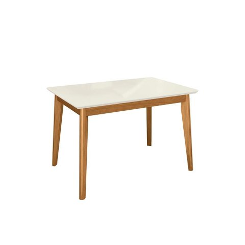 Mesa de Jantar em Madeira Maciça Kappesberg Canela/off White 120cm