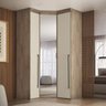 Guarda-roupa de Canto Obliquo Espelho 3 Portas Mdf Lotus - 1