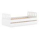 Ver imagem 2 de Bicama Solteiro Mdf Branco com Cabeceira Anatômica Mobilistore