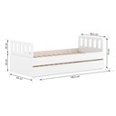 Ver imagem 4 de Bicama Solteiro Mdf Branco com Cabeceira Anatômica Mobilistore