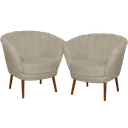 Ver imagem 1 de Kit 02 Poltrona Pétala Flor Decorativa Suede Bege