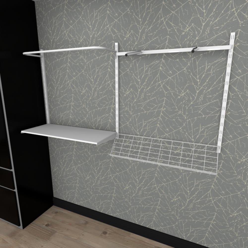 Kit para Closet com 7 peças regulável 200x100 cm cor branco modelo