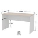 Ver imagem 6 de Mesa de Escritório Escrivaninha Tampo 120cm Carvalho e Branco Bege