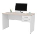 Ver imagem 4 de Escrivaninha Mesa Escritório com Gaveta Tampo 120cm Carvalho e Branco Bege