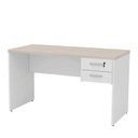 Ver imagem 5 de Escrivaninha Mesa de Escritório com 2 Gavetas 120cm Bege Carvalho/Branco