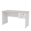 Ver imagem 5 de Escrivaninha Mesa Escritório com Gaveta Tampo 120cm Carvalho e Branco Bege