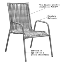 Cadeira de Junco Romana Jardim Área Externa Capupuccino - 8