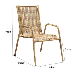 Cadeira de Junco Romana Jardim Área Externa Capupuccino - 5