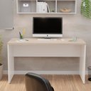 Ver imagem 2 de Mesa de Escritório Escrivaninha Tampo 140cm Carvalho E Branco