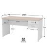 Mesa de Escritório Escrivaninha com Gaveta 140cm Carvalho E Branco - 5