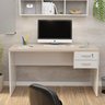 Mesa de Escritório Escrivaninha com Gaveta 140cm Carvalho E Branco - 2