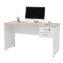 Ver imagem 4 de Mesa de Escritório Escrivaninha com Gaveta 140cm Carvalho e Branco Bege