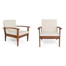 Conjunto com 2 Poltronas de Madeira Isis - 1
