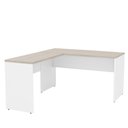 Ver imagem 3 de Mesa de Canto em L para Escritório Tampo 140cm Carvalho E Branco