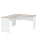 Ver imagem 4 de Mesa de Canto em L para Escritório Tampo 140cm Carvalho e Branco Bege