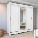Ver imagem 2 de Guarda Roupa Casal 3 Portas com Espelho Atlas com Pés Branco
