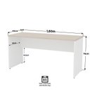 Ver imagem 5 de Mesa de Escritório Escrivaninha Tampo 160cm Carvalho e Branco Bege