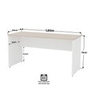 Ver imagem 2 de Escrivaninha Mesa de Escritório 160cm Carvalho e Branco Bege