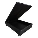 Ver imagem 1 de Cama Viuva Box Baú 128x188 - Suede - Preto