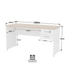 Ver imagem 5 de Mesa de Escritório Escrivaninha com Gaveta Tampo 160cm Carvalho E Branco