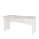 Ver imagem 5 de Mesa de Escritório Escrivaninha com Gaveta Tampo 160cm Carvalho e Branco Bege